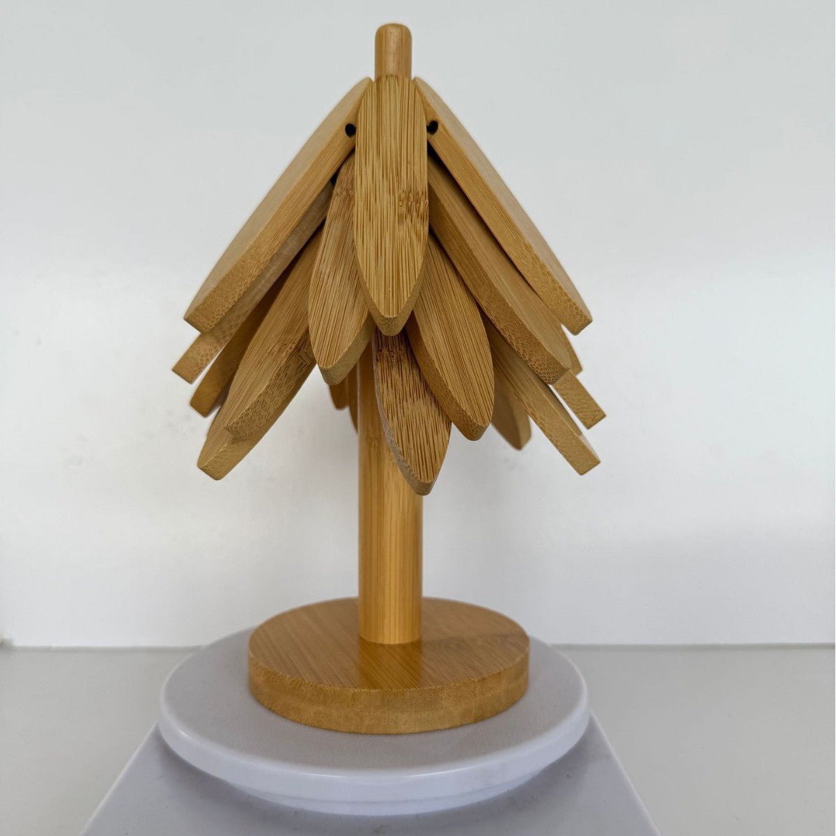 Bamboo Heat-Resistant Coaster Set with Tree Design - Zaloora