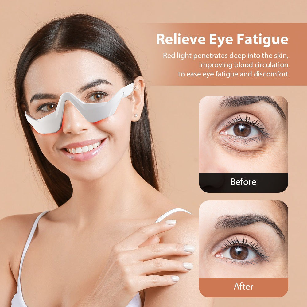 3 in 1 LED Photon Under Eye Beauty Device Red Light Microcurrent Eye Massager Glasses for Eye Bag Eye Fatigue Dark Circles