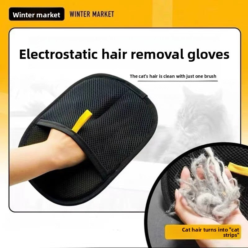 Pet Electrostatic Hair Removal Gloves Household Sofa Clothes Brush Two-Way Lint Gloves Hair Cleaning Brush - Zaloora