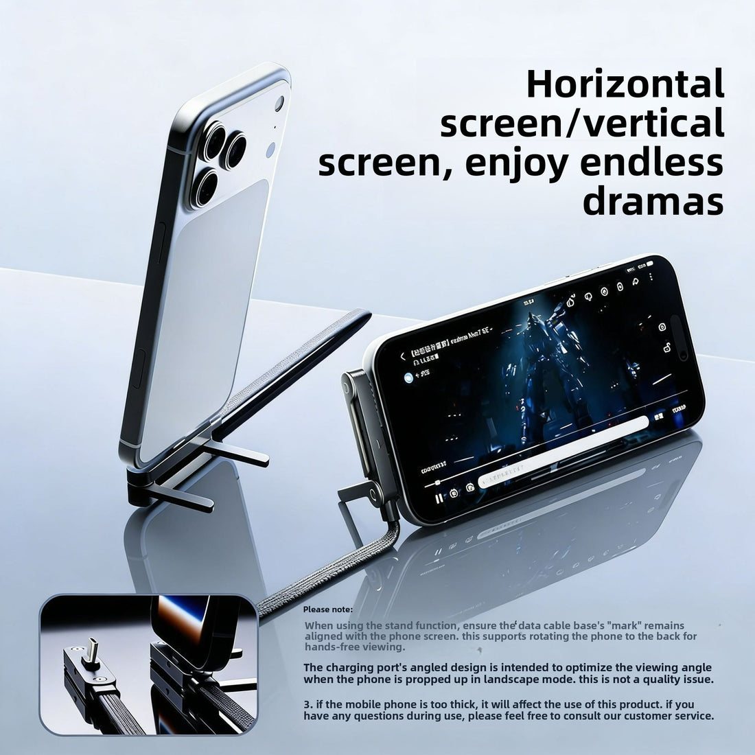 Foldable Fast Charging Cable with Phone Stand - Zaloora