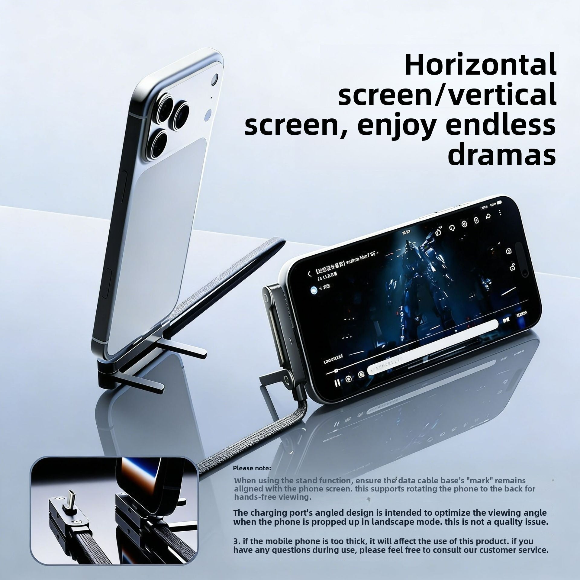 Foldable Fast Charging Cable with Phone Stand - Zaloora