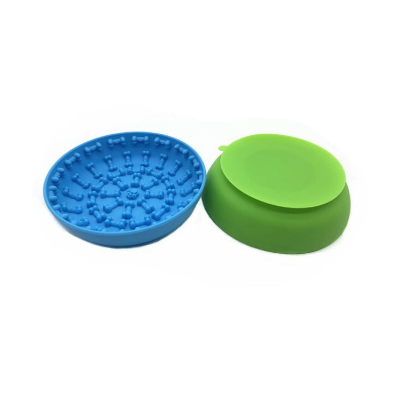Silicone Pet Slow Feeder Bowl with Suction Base - Zaloora