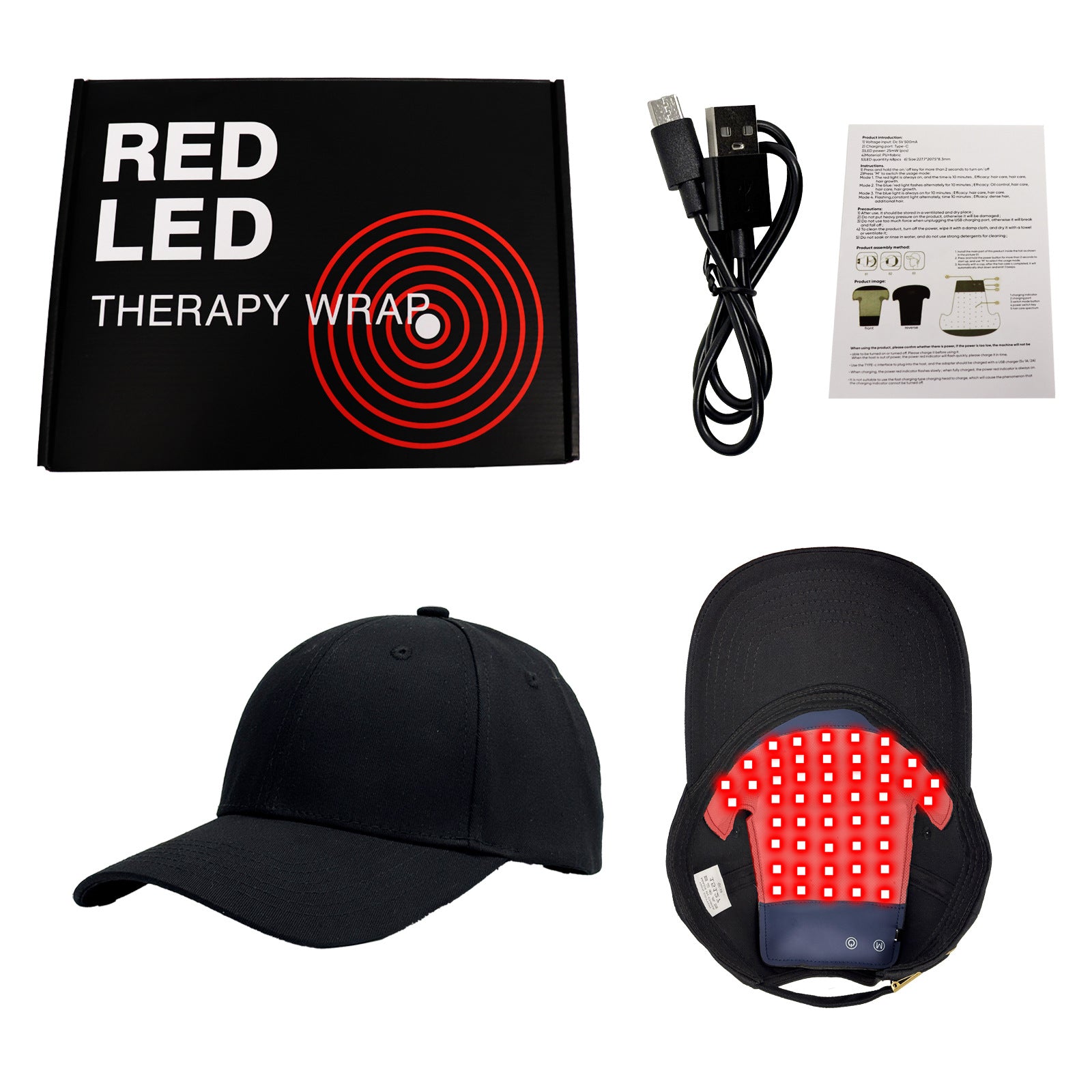 LED Red Light Therapy Hair Growth Cap with Infrared Heat - Zaloora
