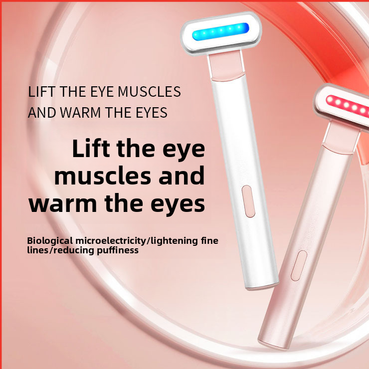 Light Beauty Wand Hot Compress Red Light Therapy For Face Neck EMS Microcurrent Facial Device Vibration Eye Massager