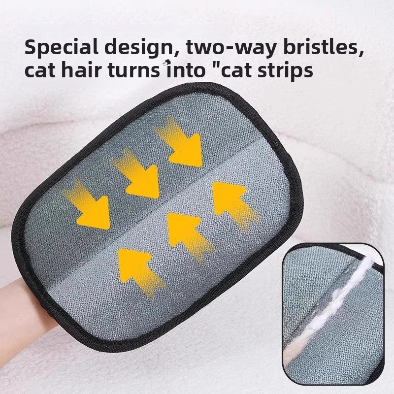 Pet Electrostatic Hair Removal Gloves Household Sofa Clothes Brush Two-Way Lint Gloves Hair Cleaning Brush - Zaloora