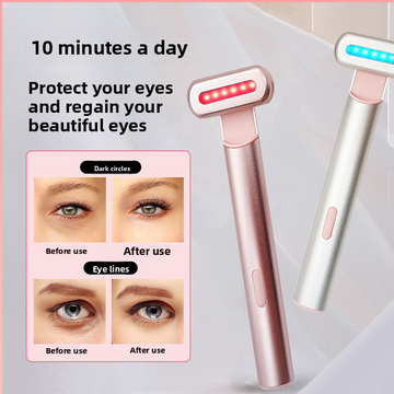 Light Beauty Wand Hot Compress Red Light Therapy For Face Neck EMS Microcurrent Facial Device Vibration Eye Massager